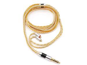 Tripowin Zonie 16 Core Silver Plated Cable SPC Earphone Cable for TIN Audio T2 T3 UE900s SE215 SE425 BGVP Earphones (MMCX-4.4mm, Gold)