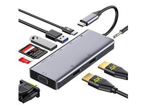 USB C Hub USB Type C Adapter Docking Station Compatible with MacBook ProDell XPS13 15with 2 HDMIVGAUSB302087W PDSDTF Card ReaderAudio OutputDifferent Displays Only for Windows USB C Hub USB Type C Adapter Docking Station Compatible with MacBook ProDell XPS13 15with 2 HDMIVGAUSB302087W PDSDTF Card ReaderAudio OutputDifferent Displays Only for Windows