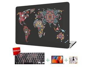 CASE for MacBook Pro 13 Inch Case, Ultra Thin Hard Laptop Cover Case Shell Set Only Compatible with Old Mac Pro 13 Retina Release 2012-2015 (Older Pro 13 Model A1425/A1502) (Mandala World Map)