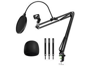Adjustable Mic Stand for Blue Yeti Snowball Suspension Boom Scissor Arm Stand with Microphone Windscreen and Dual Layered Mic Pop Filter & Cable Ties Adjustable Mic Stand for Blue Yeti Snowball Suspension Boom Scissor Arm Stand with Microphone Windscreen and Dual Layered Mic Pop Filter & Cable Ties