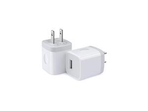 One Port Wall Charger2 Pack  1A Single Port USB Charging Block Cube Compatible for iPhone XR XS Max 876S Plus SE5S5C Samsung S10 S10 Plus S10e S9 S8 LG HTC Sony Motorola Android Smart