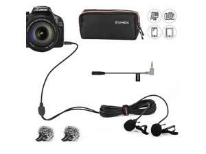 CVMD02 Dual Lavalier MicrophonesOmnidirectional Condenser Handsfree Clipon Lapel Mic with 35mm TRS ConnectorLav mic for CameraDSLRiPhoneAndroidHuaweiSonyPC LaptopBlack25meters CVMD02 Dual Lavalier MicrophonesOmnidirectional Condenser Handsfree Clipon Lapel Mic with 35mm TRS ConnectorLav mic for CameraDSLRiPhoneAndroidHuaweiSonyPC LaptopBlack25meters