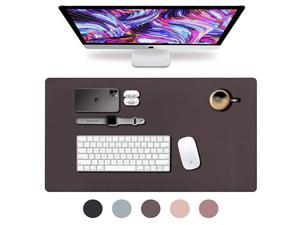 Leather Desk Pad 36 x 20  Office Desk Mat Waterproof Dark Brown Large Mouse Pad and Writing Surface Top of Desks Protector DualSided PU Leather Blotter Accessories Office Decor