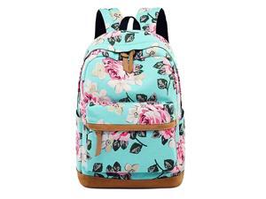 for Teen Girls Canvas Rucksack School Bookbag Women Travel Casual Daypack Light Green Floral for Teen Girls Canvas Rucksack School Bookbag Women Travel Casual Daypack Light Green Floral