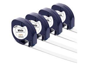 Compatible Label Tape Replacement for DYMO LetraTag Refills 91331 12mm x 4m 12 x 13 Black on White Plastic Label Tape for DYMO Letra Tag 100H Plus 100H 100T Plus 100T QX50 Label Maker 4Pack Compatible Label Tape Replacement for DYMO LetraTag Refills 91331 12mm x 4m 12 x 13 Black on White Plastic Label Tape for DYMO Letra Tag 100H Plus 100H 100T Plus 100T QX50 Label Maker 4Pack
