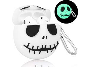 for AirPods 2&1 Case, Protective Soft Silicone Cartoon Cute Fun Fashion Cover for Girls Teens Kids Boys Air Pods, Stylish Cool Design Skin Accessories Cases for Airpod 1/2 - Luminous Skull