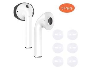 in CaseSilicone Protecitve Tips Ear Skins and Covers Replacement Anti Slip Soft eartips Compatible with Apple AirPods 1 2 or EarPods HeadphonesEarphonesEarbuds 3 Pairs Clear