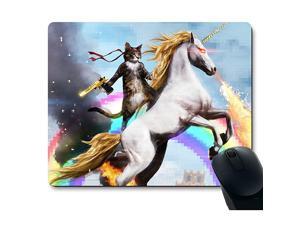 MP0003 Funny Cute Cat Dressed as Rambo with Gun Riding a Glowing Red Eyes Fire Breathing Unicorn Mouse Pad MP0003 Funny Cute Cat Dressed as Rambo with Gun Riding a Glowing Red Eyes Fire Breathing Unicorn Mouse Pad
