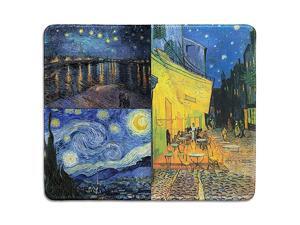 Art Mousepad Natural Rubber Mouse Pad Printed with Vincent Van Gogh Paintings of Night Art Collage Stitched Edges 95x79 inches Art Mousepad Natural Rubber Mouse Pad Printed with Vincent Van Gogh Paintings of Night Art Collage Stitched Edges 95x79 inches