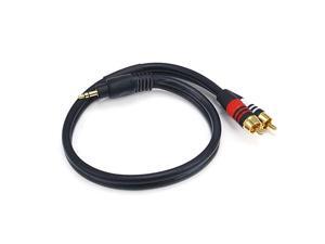 105596 15Feet Premium Stereo Male to 2RCA Male 22AWG Cable Black 105596 15Feet Premium Stereo Male to 2RCA Male 22AWG Cable Black