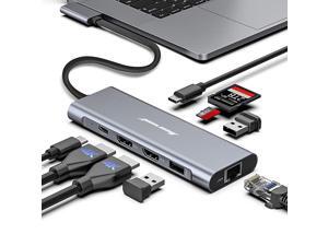 MacBook Pro Docking Station 4K Triple Display 9 in 2 Laptop Docking Station Compatible for MacBook ProAir Thunderbolt 3 Multiport Docker USB C Dongle 2HDMI PD30 SD TF Reader RJ45 2USB MacBook Pro Docking Station 4K Triple Display 9 in 2 Laptop Docking Station Compatible for MacBook ProAir Thunderbolt 3 Multiport Docker USB C Dongle 2HDMI PD30 SD TF Reader RJ45 2USB