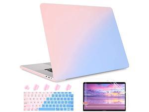 MacBook Air 13 inch Case 2020 2019 2018 Release A1932 A2179 A2337 M1 with Retina DisplayPlastic Hard Shell case Screen Protector+Keyboard cover For Newest Air 13 with Touch ID Gradient pink