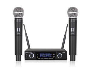 UHF Professional Wireless Microphone System Karaoke Up to Range 200ft Wedding ConferenceEvening Party Meeting Stage UK38