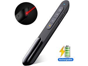 Rechargeable Presentation Clicker 100FT Wireless Presenter Remote Hyperlink Volume Control PowerPoint Clicker Presentation Remote 24GHz USB Presentation Pointer for Mac Laptop Computer Rechargeable Presentation Clicker 100FT Wireless Presenter Remote Hyperlink Volume Control PowerPoint Clicker Presentation Remote 24GHz USB Presentation Pointer for Mac Laptop Computer