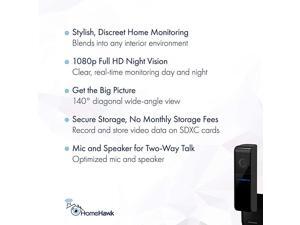 Homehawk Shelf Indoor Smart and Compact Home Monitoring Camera with Wide Angle 1080P HD Video No Monthly Fee with Local SD Storage Night Vision 2 Way Talk KXHNC810G Grey Homehawk Shelf Indoor Smart and Compact Home Monitoring Camera with Wide Angle 1080P HD Video No Monthly Fee with Local SD Storage Night Vision 2 Way Talk KXHNC810G Grey