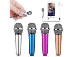Mini Portable VocalInstrument Microphone for Mobile Phone Laptop Notebook Apple iPhone Sumsung Android with Holder Clip Silver