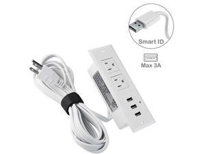 Recessed Power Strip, Recessed Desk Outlet with 3.1A Max USB, in Conference Desk Recessed Power Outlets Socket, Desktop Power Grommet with 6.56ft Power Cord Recessed Power Strip, Recessed Desk Outlet with 3.1A Max USB, in Conference Desk Recessed Power Outlets Socket, Desktop Power Grommet with 6.56ft Power Cord