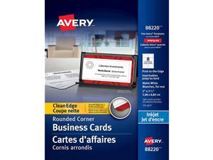 Clean Edge Heavyweight 28878 Inkjet Printers 2 x 3.5 White Printable Business Cards New 90 Cards 