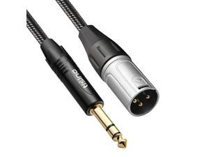 14 to XLR Cable Nylon Braid Quarter inch TRS Stereo Jack to Male XLR Balanced Interconnect Cord Patch Lead 10ft