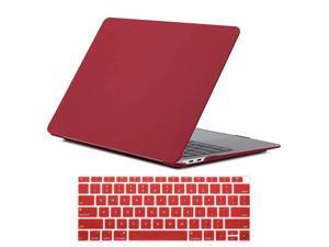 Mac Book Air 13 inch Case 201820192020 Hard Shell Laptop Cover for MacBook Air 13 Inch with Retina Display Touch ID Model A1932A2337A2179 with Keyboard Cover Skin Protector Wine Red
