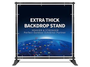 5x7 - 8x10 ft Heavy Duty Backdrop Banner Stand, Thicker Professional Large Telescopic Display Step and Repeat Stand for Photography, 1 Carry Bag