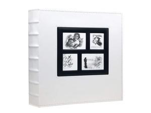 Photo Album 4x6 Holds 500 Photos Black Pages Large Capacity Leather Cover Wedding Family Baby Photo Albums Book Horizontal and Vertical Photos White
