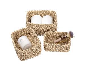 JOLIE MUSE Woven Storage Baskets Recycled Paper Rope Bin Organizer Divider for Cupboards Drawer Closet Shelf Dresser Set of 3 Yellow White JOLIE MUSE Woven Storage Baskets Recycled Paper Rope Bin Organizer Divider for Cupboards Drawer Closet Shelf Dresser Set of 3 Yellow White