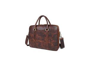 Genuine Leather 156 Inch Laptop Briefcase Messenger Bag Tote Fit Business Travel
