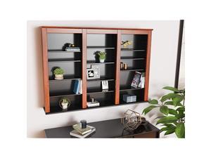 Triple Wall Mounted Storage Cabinet Cherry and Black