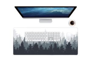 Gaming Mouse Pad Forest Background Pattern XXL XL Large Mouse Pad Mat Long Extended Mousepad Desk Pad NonSlip Rubber Mice Pads Stitched Edges Thin Pad 315x138x008 InchTree