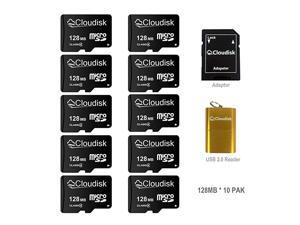 Micro SD Memory Cards Bulk Pack 10Pack 128MB with MicroSD Adapter + SD CardReader Micro SD Memory Cards Bulk Pack 10Pack 128MB with MicroSD Adapter + SD CardReader