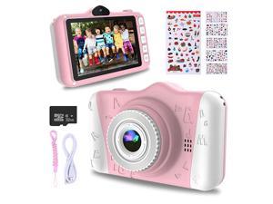 Kids Digital Camera 12MP Childrens Camera with Large Screen for Boys and Girls 1080P Rechargeable Electronic Camera with 32GB TF Card