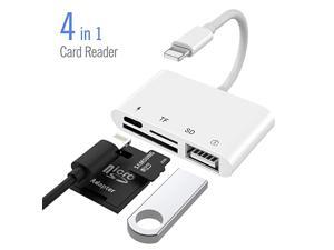 Card Reader for iPhone iPad 4 in 1 USB OTG Camera Connection Kit with Camera Memory Reader ampTF Dual Slot Card Power Delivery Compatible with iPhone Xs MaxXsXRX876s6 Card Reader for iPhone iPad 4 in 1 USB OTG Camera Connection Kit with Camera Memory Reader ampTF Dual Slot Card Power Delivery Compatible with iPhone Xs MaxXsXRX876s6