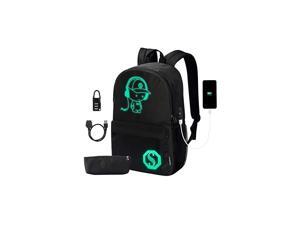 Cartoon Luminous Backpack with USB Charging Port Safety Lock Pencil Case Unisex Fashion Daypack Shoulder Rucksack Laptop Bag Cartoon Luminous Backpack with USB Charging Port Safety Lock Pencil Case Unisex Fashion Daypack Shoulder Rucksack Laptop Bag