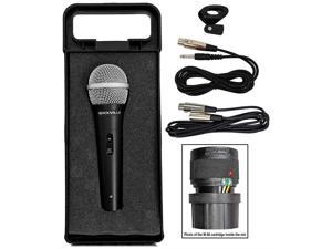 Rockville High-End Metal DJ Handheld Wired Microphone Mic w (2) Cables (RMC-XLR)
