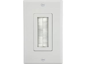 GE Single Gang Brush Wall Plate, Decora Style, White, Pass through Insert, Helps Run Speaker Wire, HDMI, Coaxial, Audio/Video, Network Cables Easily and Neatly Through Wall, 87697 GE Single Gang Brush Wall Plate, Decora Style, White, Pass through Insert, Helps Run Speaker Wire, HDMI, Coaxial, Audio/Video, Network Cables Easily and Neatly Through Wall, 87697