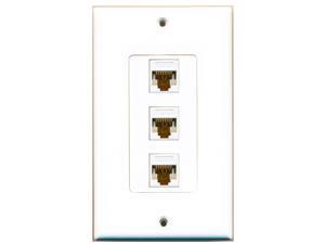 Monoprice 103000 3 RCA Component Two-Piece Inset Wall Plate RGB