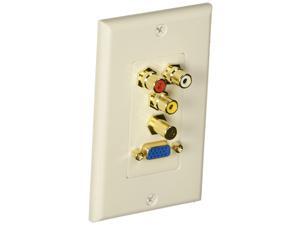 Monoprice 103000 3 RCA Component Two-Piece Inset Wall Plate RGB