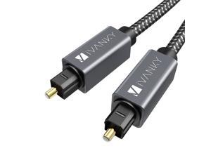 PS4 TV Xbox Gray 90 Degree Optical Audio Cable,EMK Toslink Cable Nylon Braided Digital Audio Optical Cable for Sound Bar 3.3ft