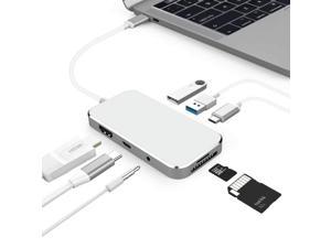 USB-C Power Delivery 4K USB C to HDMI Portable for Mac Pro 8 in 1 Type C Hub with Ethernet Port SD//TF Card Reader 2 USB 3.0 Ports 1 USB 2.0 Ports IhDFR USB C Hub