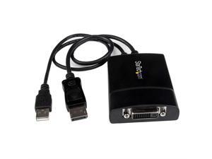 StarTech.com DisplayPort to DVI Adapter – Dual-Link – Active DVI-D Adapter for Your Monitor / Display - USB Powered – 2560x1600 (DP2DVID2)