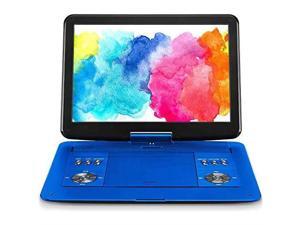 168 Portable DVD Player with 141 Large HD Screen 6 Hours Rechargeable Battery Support USBSD CardSync TV and Multiple Disc Formats High Volume Speaker Blue 168 Portable DVD Player with 141 Large HD Screen 6 Hours Rechargeable Battery Support USBSD CardSync TV and Multiple Disc Formats High Volume Speaker Blue