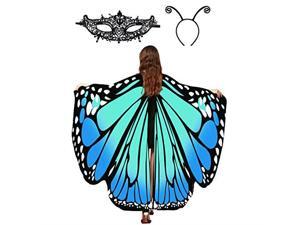 Wings Shawl Halloween Costume Ladies Cape Lace Mask Antenna Headband Wings Shawl Halloween Costume Ladies Cape Lace Mask Antenna Headband