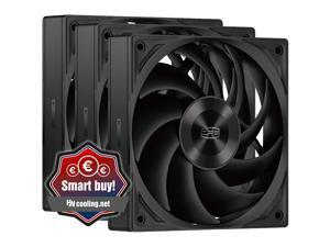 PCCOOLER CPS F5 R120 3IN1 High-Performance 120mm Case Fans, 4-Pin PWM Silent PC Fans w/ 3 Modes up to 2200RPM, Daisy Chain Computer Fans with FDB, Vibration-Damping Mounting Pads, Black - 3in1 Pack