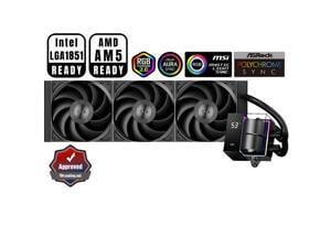 PCCOOLER CPS DS360 AIO CPU Liquid Cooler, 360mm Radiator, 310W TDP, Dual Chamber Pump, ARGB LEDs & Digital Display, Aluminum Pump Cover, for Intel LGA 1851/1700/1200/115X & AMD AM5/AM4, Black