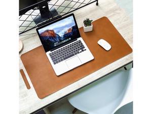 Brown Leather Desk Mat & Mate 24 x 15 Non-Slip Smooth Writing Desk Pad Protective Mat Protector Mouse Pad for Desktops and Laptops