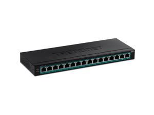 TRENDnet 16-Port 1U L2 2.5GBase-X Gigabit PoE+ Ethernet Switch TPE-TG160H