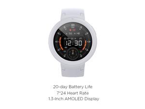 Amazfit Verge Lite with 20-Day Battery Life,24/7 Heart Rate and Activity Tracking 1.3 Inch AMOLED Touchscreen IP68, (Moonlight White)
