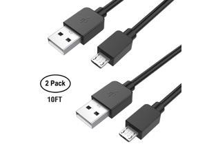 PS4 Controller Charging Cable 2Pcs 10Ft Micro USB Charger Cable Data Sync Cord for Sony Playstation Dualshock 4 PS4 Slim PS4 Pro Controller Microsoft Xbox One S X Controller