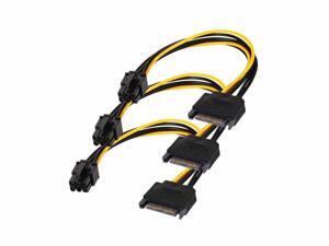 Werleo SATA 15 pin to 6 Pin Power Cable 3-Pack 15 pin SATA to 6 pin pci Express power Adapter cable - 8 Inch Werleo SATA 15 pin to 6 Pin Power Cable 3-Pack 15 pin SATA to 6 pin pci Express power Adapter cable - 8 Inch